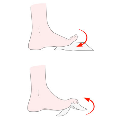Ilustación de estiramiento musculatura intrínseca del pie